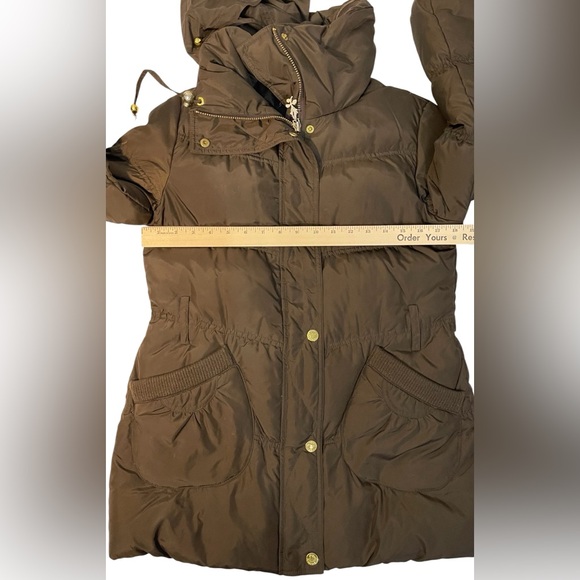 Betsy Johnson brown puffer coat with hood size small - Picture 9 of 10